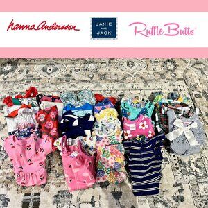 Lot of 42 girls items 2T and 3T Janie and Jack, Hanna Andersson, Rufflebutts EUC